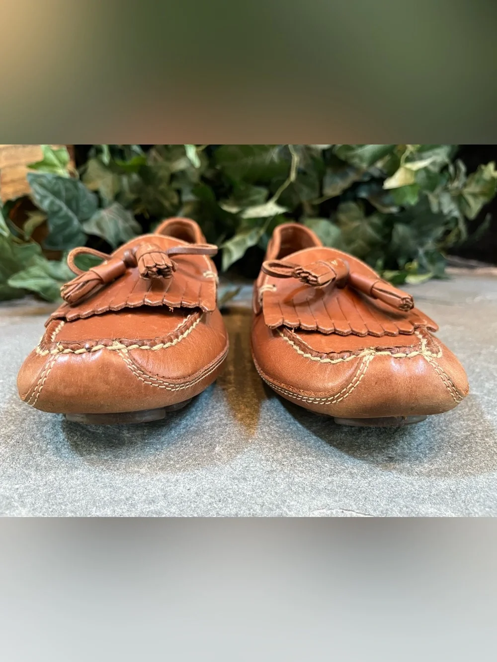 Orvis Kiltie Tassel Loafers Driving Shoes Brown Leather Brazil Men's Size 8M